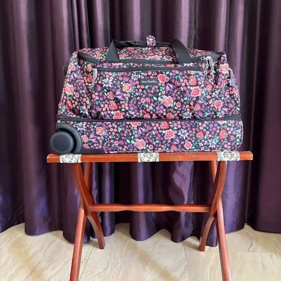 Vera Bradley Lighten Up Foldable Rolling Duffle Bag - Picture 1 of 8